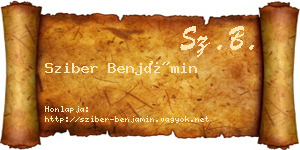 Sziber Benjámin névjegykártya